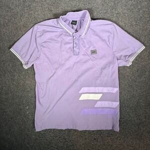 BOSS Men's Lavender Purple Polo Shirt Double XXL Graphic Logo Trim Collar